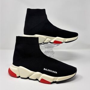 Balenciaga Speed Trainer Women’s Black Knit Sneakers | Like New